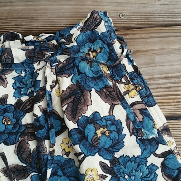 LOFT Linen and Rayon Skirt XSP Blue Floral - Picture 3 of 14